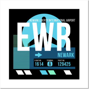 Newark (EWR) Airport Code Baggage Tag Posters and Art